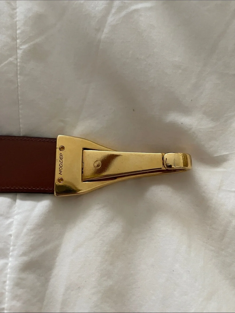 St. John Collection Black Leather Belt with Gold Ring Hardware Italy